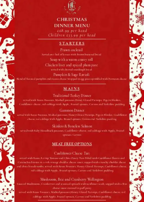 Christmas Dinner Menu