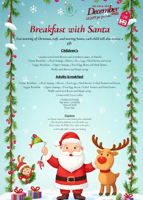 Breakfast With Santa Menu