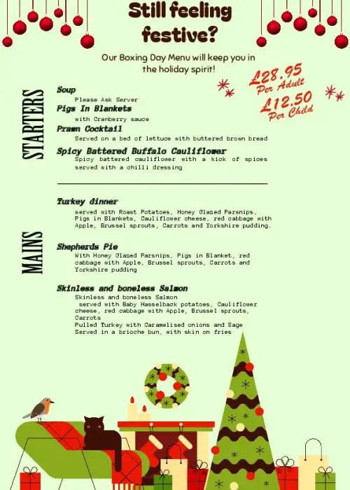 Boxing Day Menu